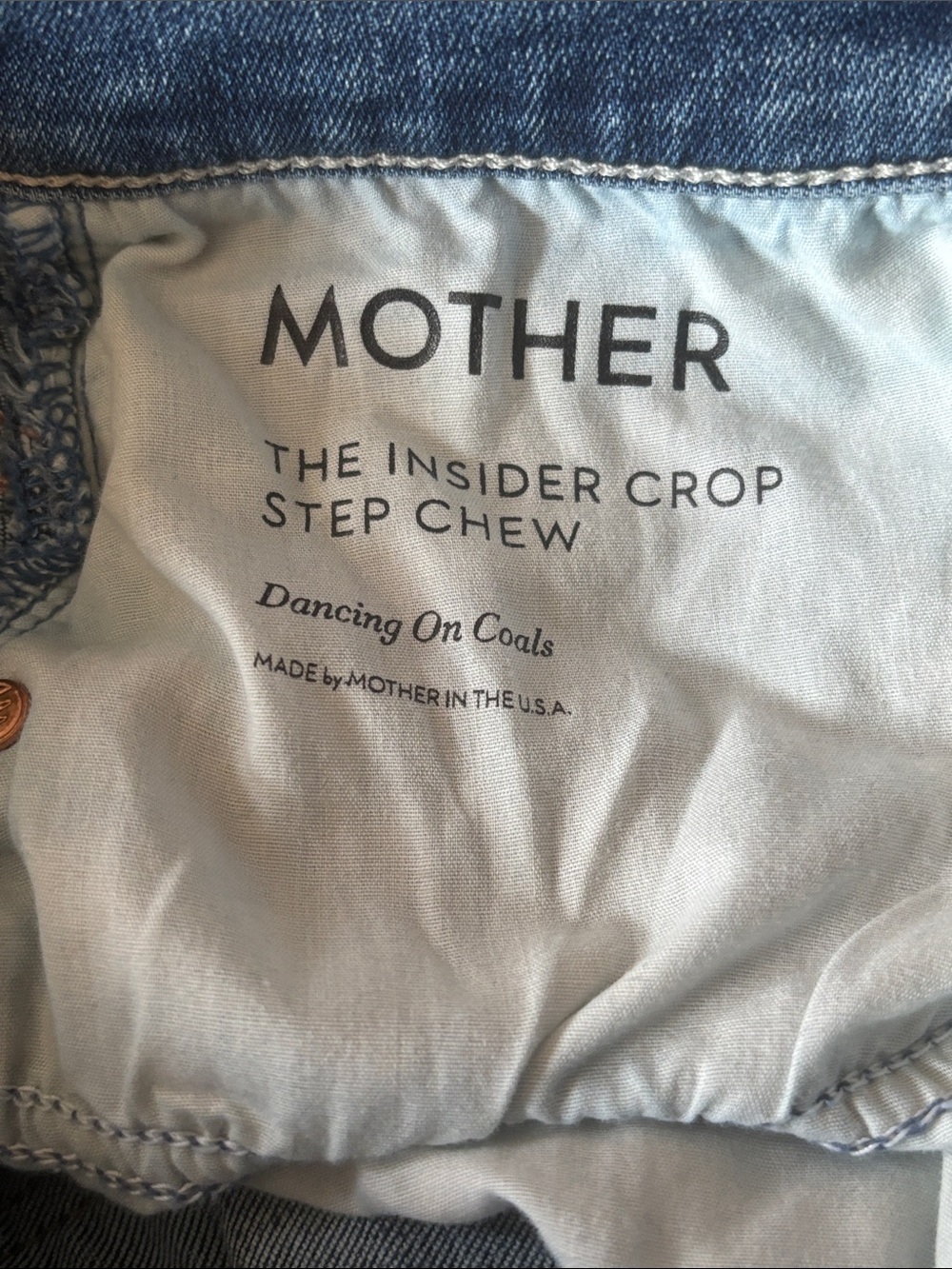 MOTHER The insider crop Step Chew Dancing on Coals Size 31 - Picture 5 of 7